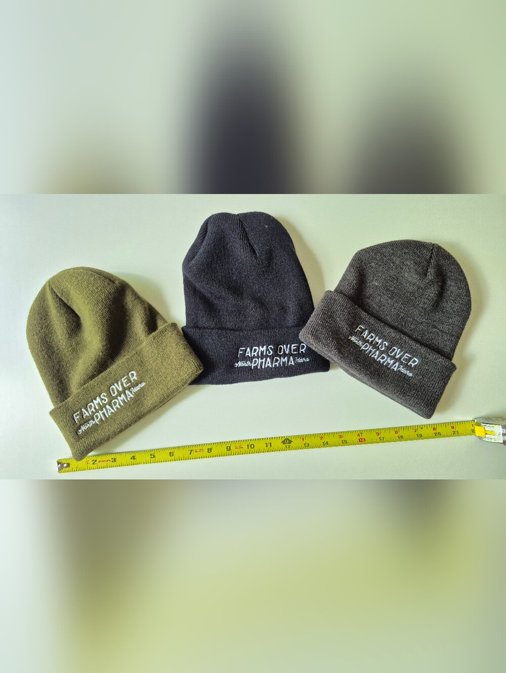 Farms Over Pharma Embroidered Beanie - 3 Pack
